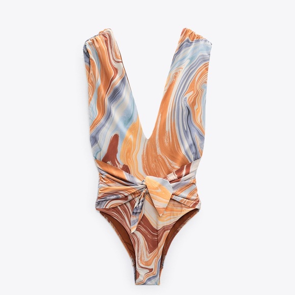 Zara Other - Zara MARBLED PRINTED SWIMSUIT